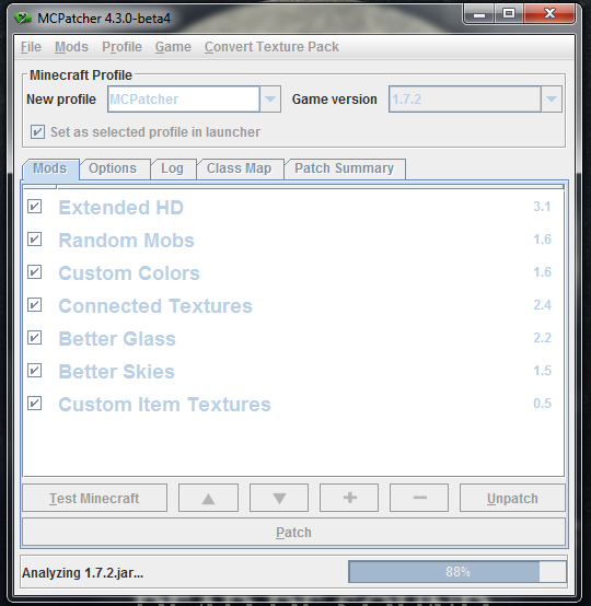 MCPatcher HD для minecraft 1.7.2