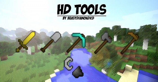 Текстур пак HD Tools/Weapons [1.5.2] [32x]